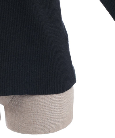 Bicolor Collar Knit Top with Brooch