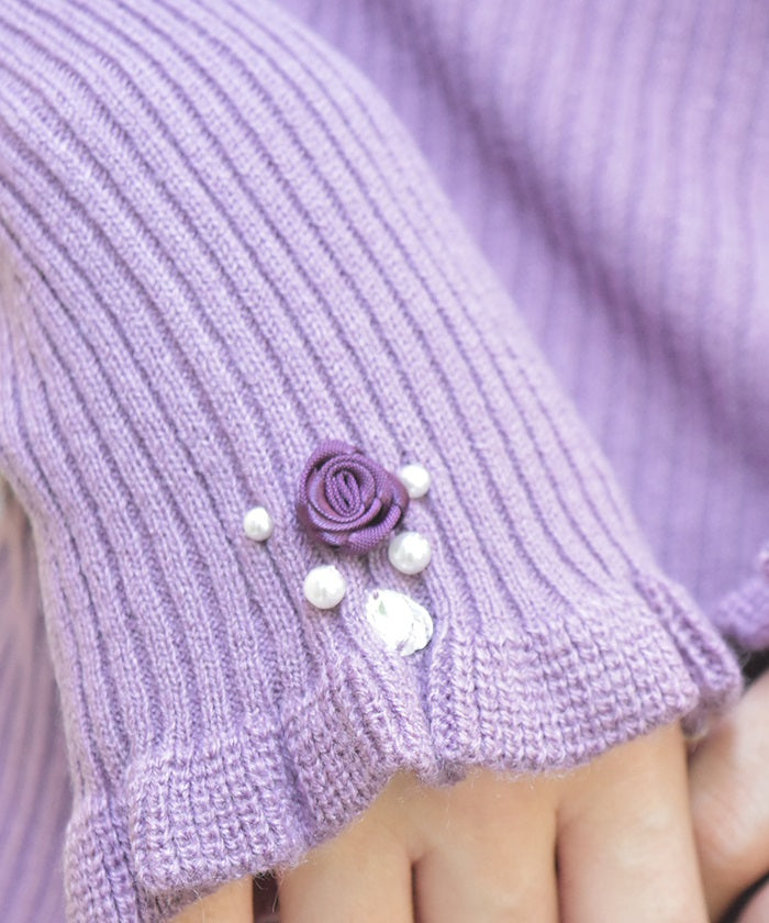 Rose Bottle Neck Rib Pullover