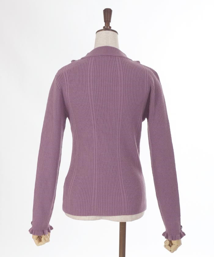 Rose Bottle Neck Rib Pullover