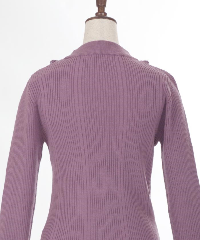 Rose Bottle Neck Rib Pullover