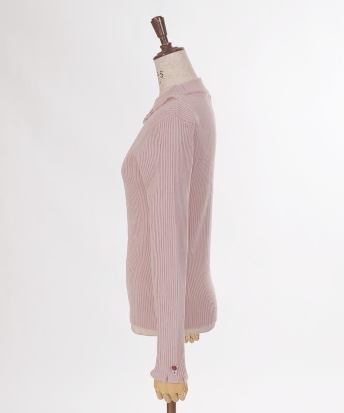 Rose Bottle Neck Rib Pullover