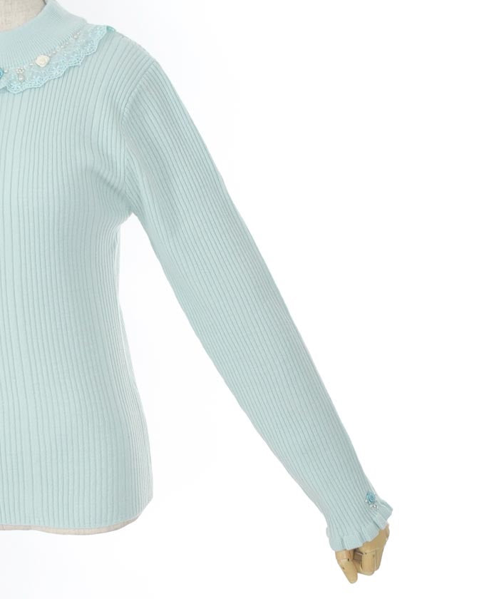 Rose Bottle Neck Rib Pullover