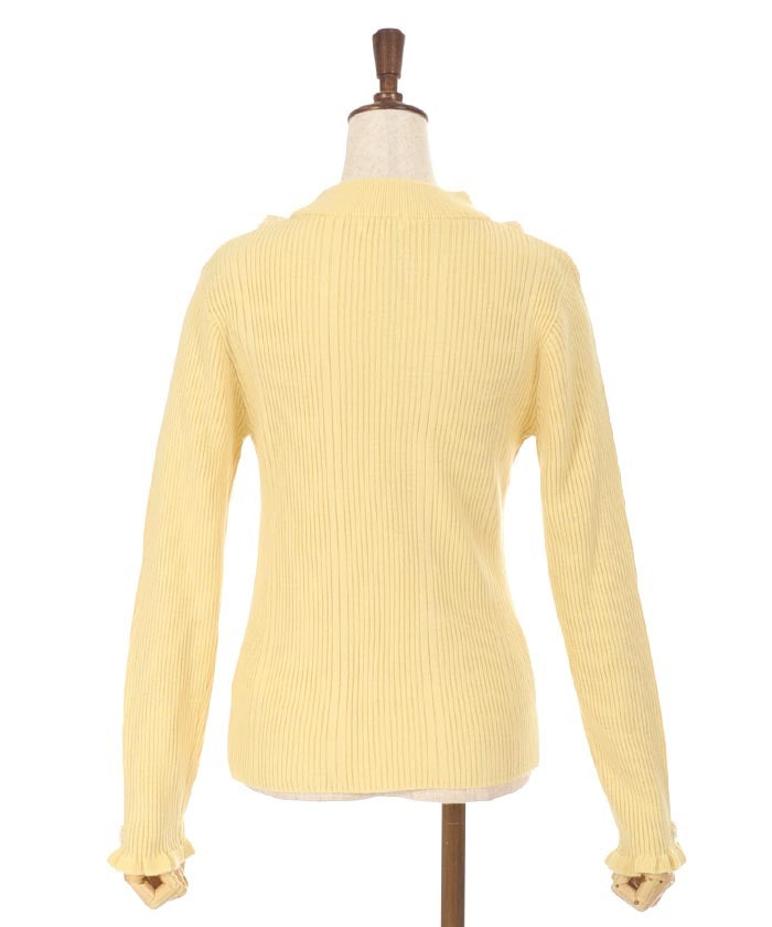 Rose Bottle Neck Rib Pullover