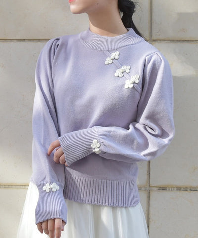 Chinese Button Knit Pullover