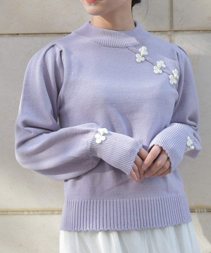 Chinese Button Knit Pullover