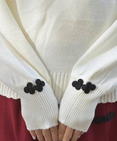 Chinese Button Knit Pullover