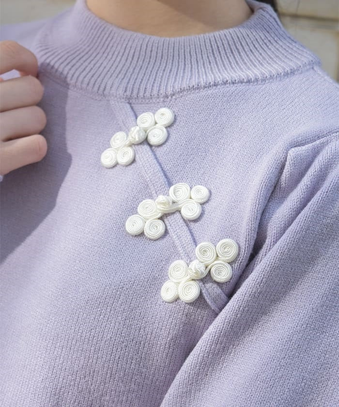 Chinese Button Knit Pullover