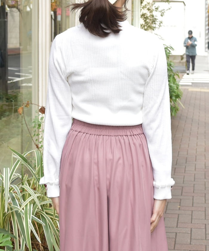 Rose Bottle Neck Knit Pullover