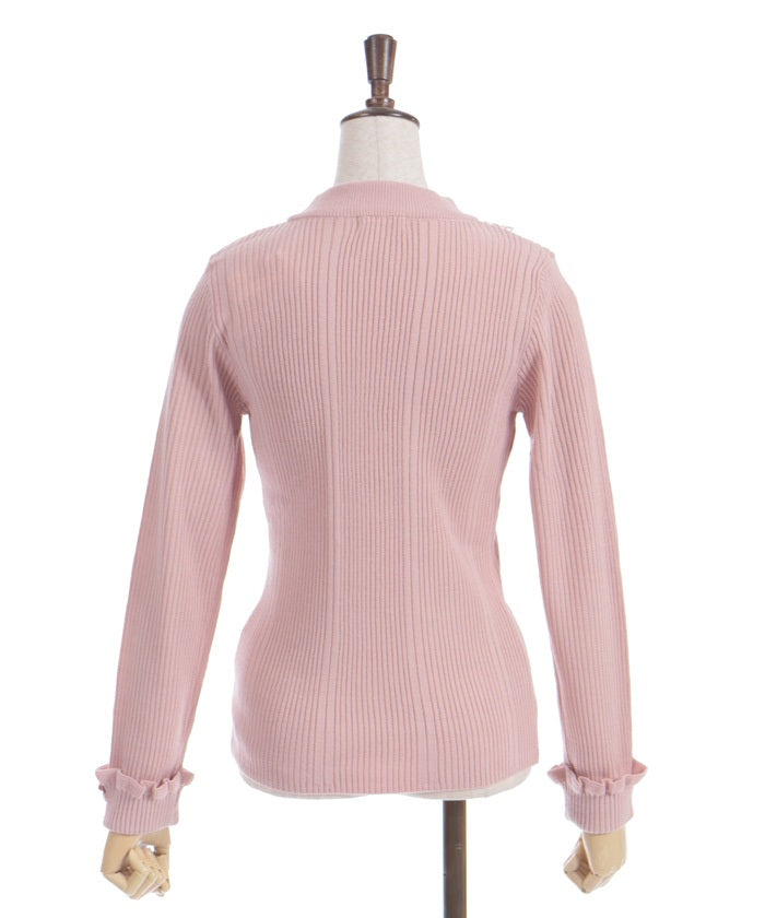 Rose Bottle Neck Knit Pullover