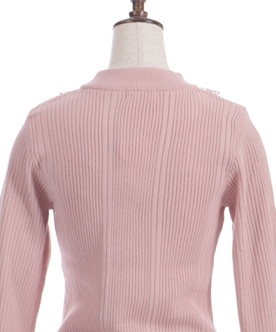 Rose Bottle Neck Knit Pullover