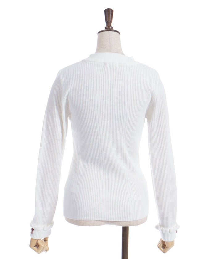 Rose Bottle Neck Knit Pullover