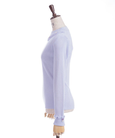 Rose Bottle Neck Knit Pullover