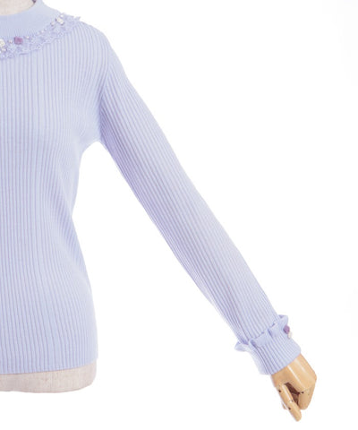 Rose Bottle Neck Knit Pullover