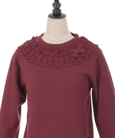 Lacy Frill Knit Pullover