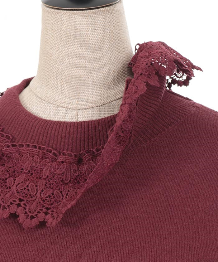 Lacy Frill Knit Pullover