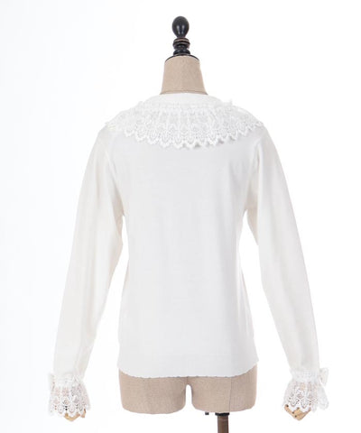 Lacy Frill Knit Pullover