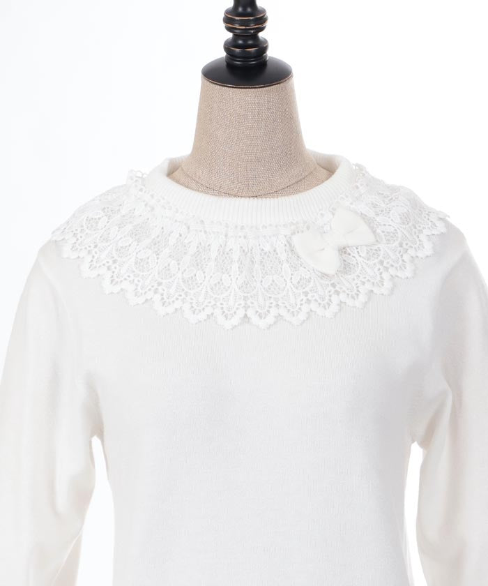 Lacy Frill Knit Pullover