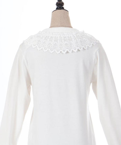 Lacy Frill Knit Pullover