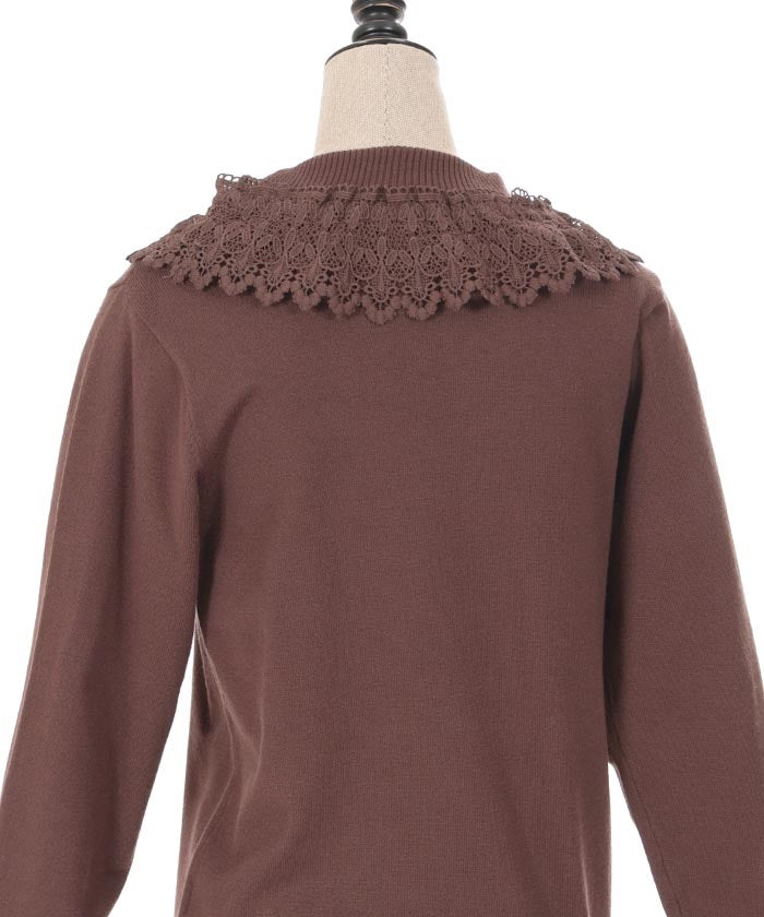 Lacy Frill Knit Pullover