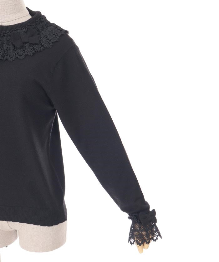 Lacy Frill Knit Pullover – axes femme from JAPAN