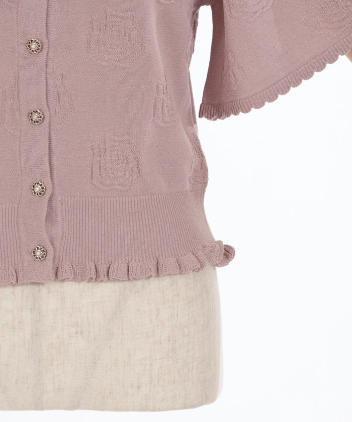 Summer Knit Cardigan with Rose