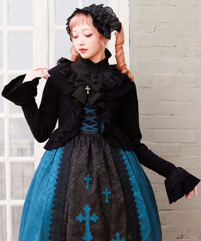 Cross Openwork Knit Cardigan – axes femme from JAPAN