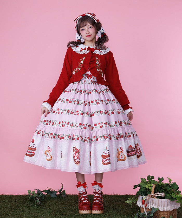 Strawberry Embroidery Knit Bolero – axes femme from JAPAN