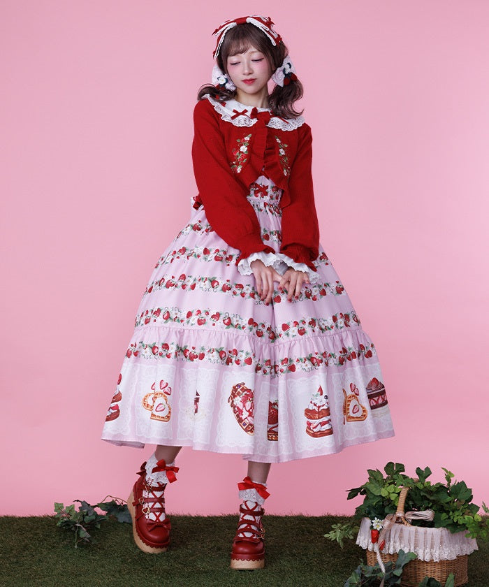 Strawberry Embroidery Knit Bolero – axes femme from JAPAN