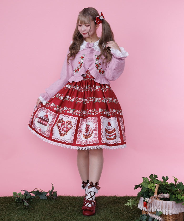 Strawberry Embroidery Knit Bolero – axes femme from JAPAN