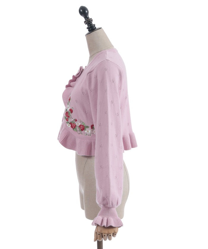 Strawberry Embroidery Knit Bolero – axes femme from JAPAN
