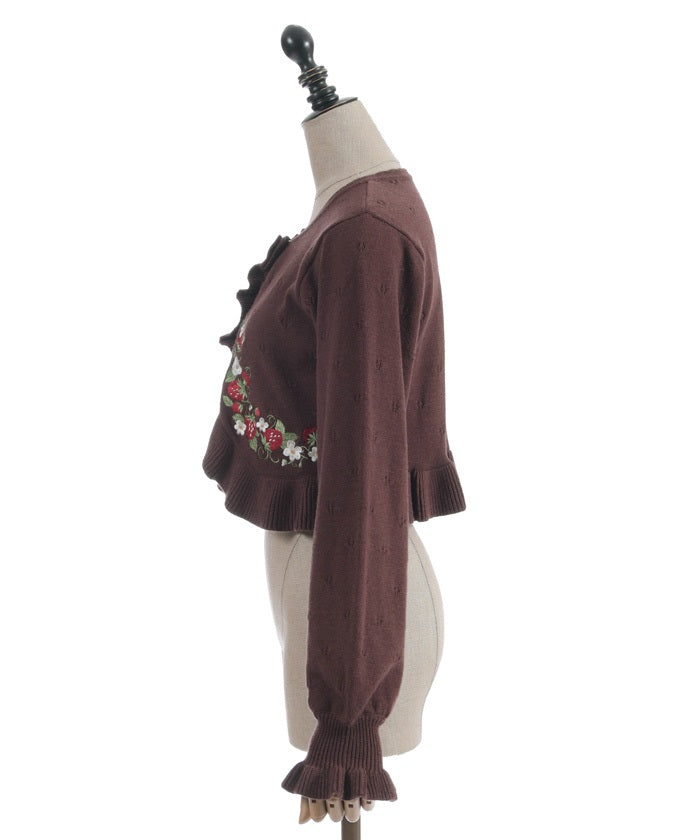 Strawberry Embroidery Knit Bolero – axes femme from JAPAN