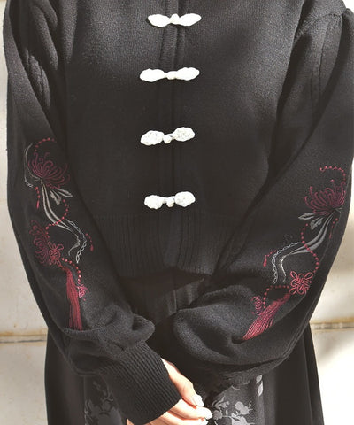 Tassel Embroidery Chinese Style Cardigan