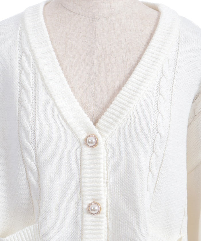 Ribbon Pocket Knit Cardigan