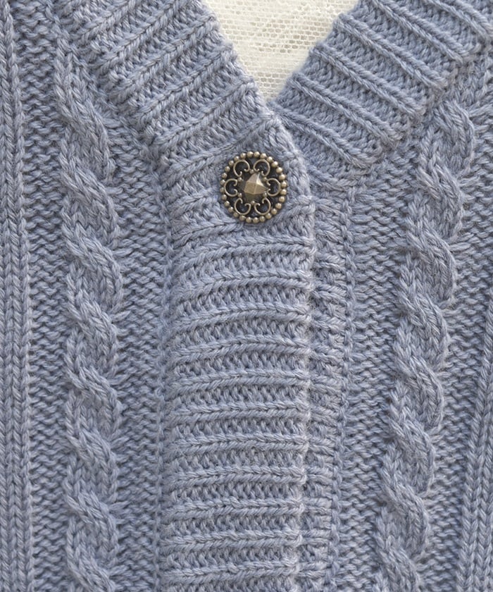 Lace-Up Cable Knit Cardigan – axes femme from JAPAN