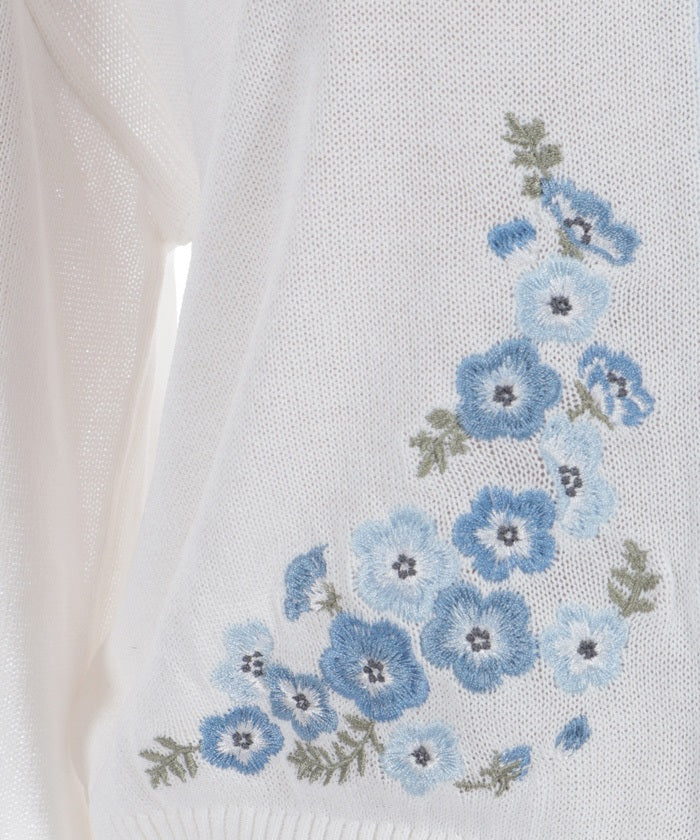 Contact Cooling Nemophila Embroidery Cardigan – axes femme from JAPAN