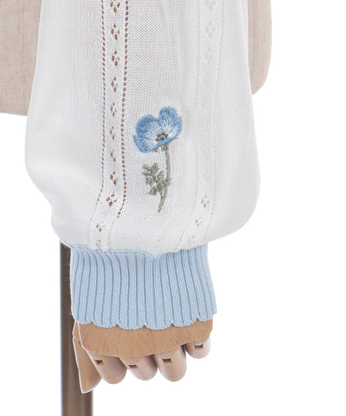 Contact Cooling Nemophila Embroidery Cardigan – axes femme from JAPAN