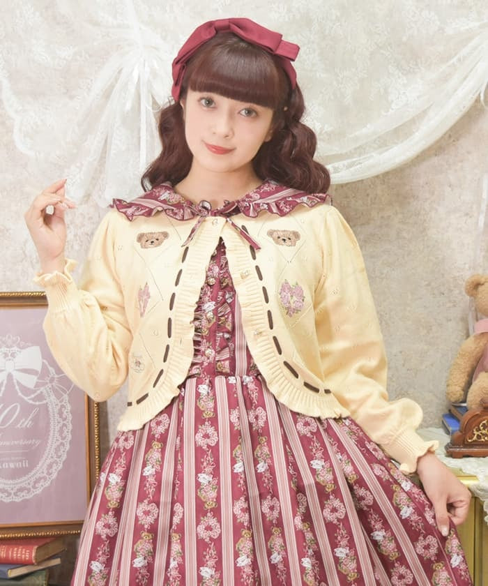 現行✨axes femme kawaii ＆ROJITA Rosy Bear Knit Cardigan (Made to Order) – axes femme from JAPAN
