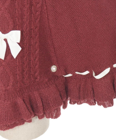 Ribbon Boa Lining Knit Cape