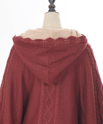 Ribbon Boa Lining Knit Cape