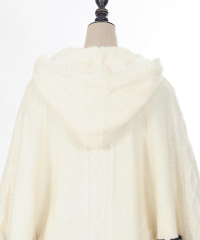 Ribbon Boa Lining Knit Cape