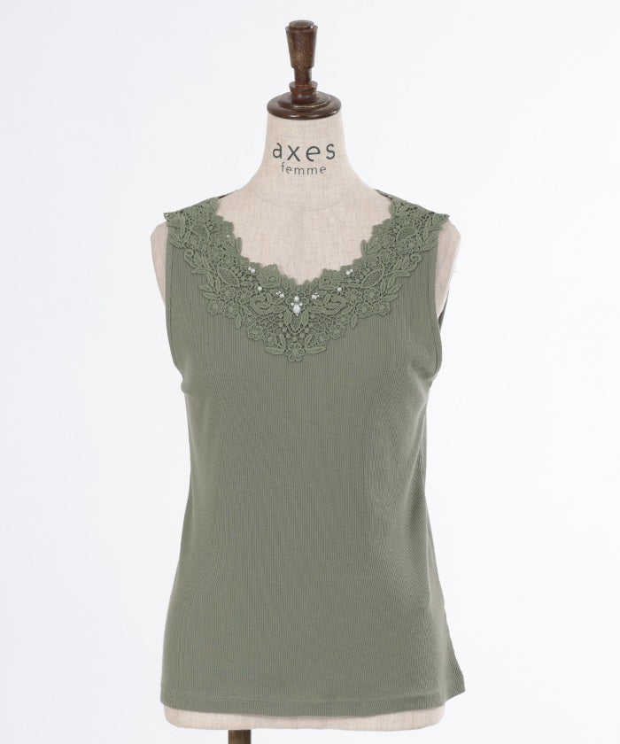 Quick-Dry Flower Lace Tank Top