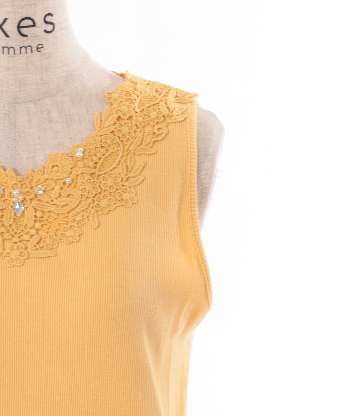 Quick-Dry Flower Lace Tank Top