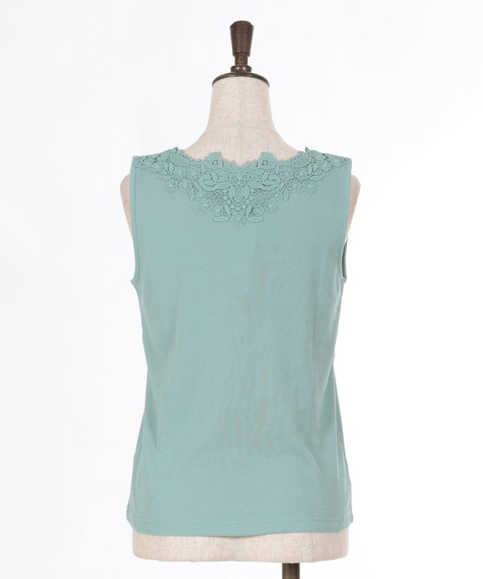 Quick-Dry Flower Lace Tank Top