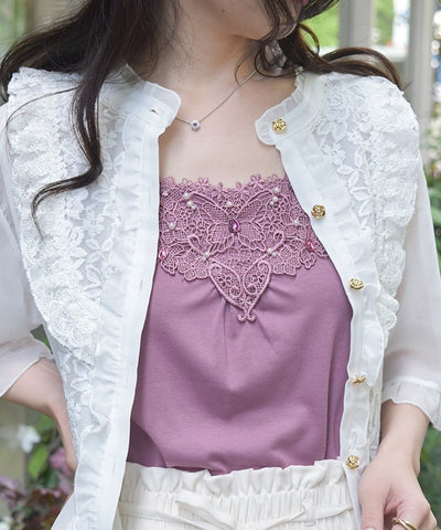 Bijoux & Butterfly Lace Tank Top
