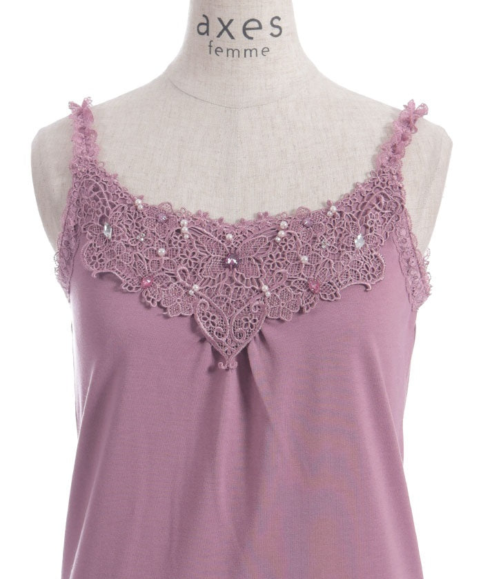 Bijoux & Butterfly Lace Tank Top
