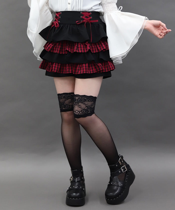 Lace-Up Frill Skort – axes femme from JAPAN