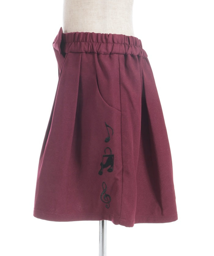 Music Note Kitty Embroidery Ribbon Pants