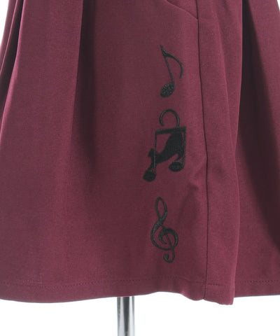 Music Note Kitty Embroidery Ribbon Pants