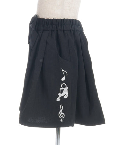 Music Note Kitty Embroidery Ribbon Pants
