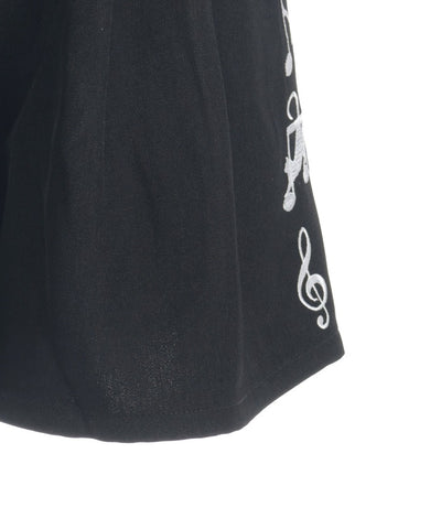 Music Note Kitty Embroidery Ribbon Pants